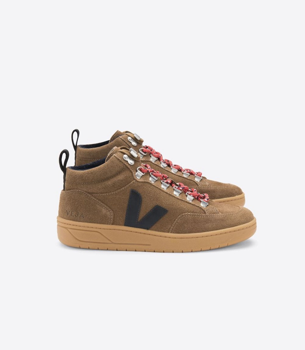 Veja Trainers Mens Brown/Black - Roraima Suede - SJPF-98153